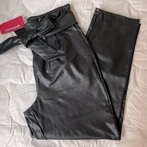 NWT Commando Belted Paperbag Faux Leather Pants S